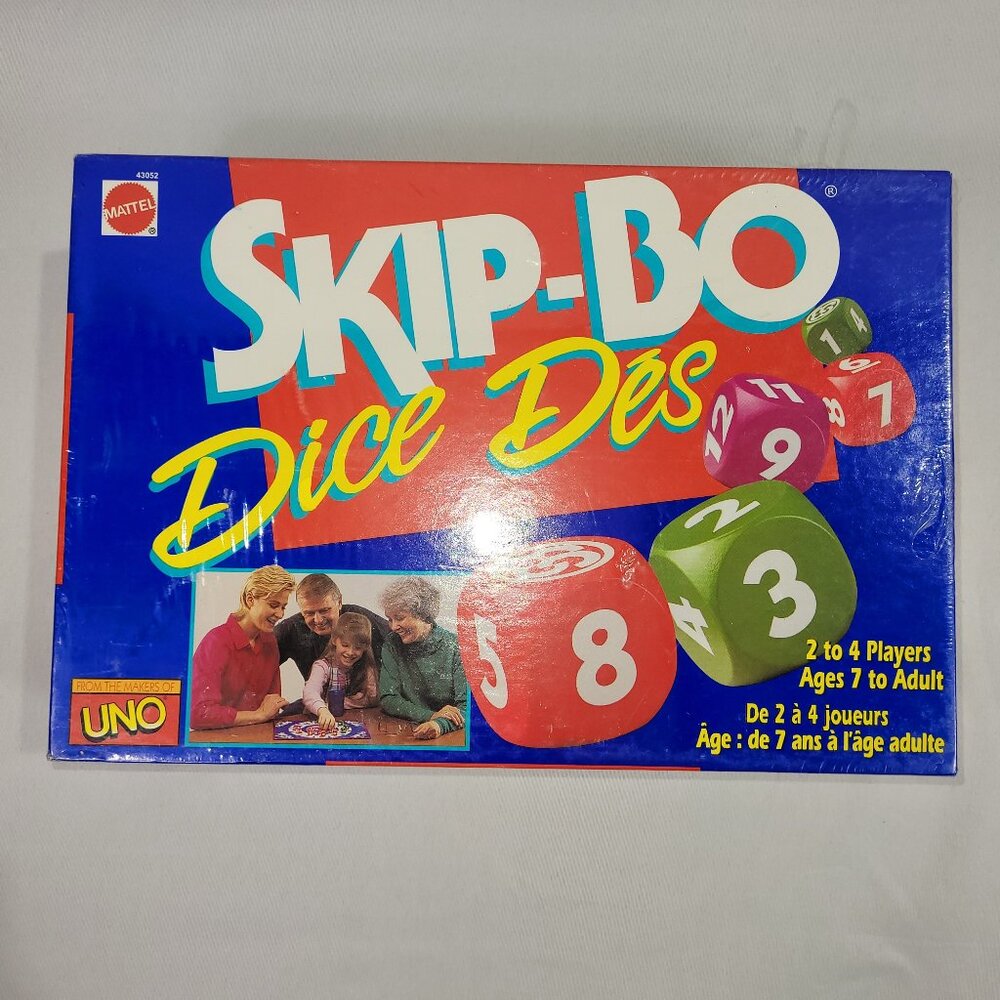 Skip-Bo Dice Vintage 1995 Board Game by Mattel